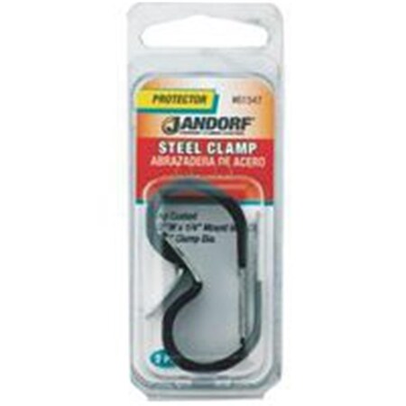 Jandorf Cable Clamp, Steel, 5/8 in Bundle Dia., Black 3396090
